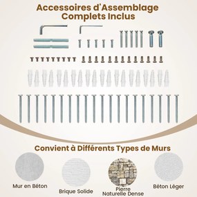 5 peças de poste de arranhar para parede de escalada para gatos com plataformas e postes de sisal, casa para gatos com cama para gatos