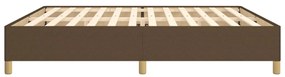 Estrutura de cama sem colchão 200x200 cm tecido castanho-escuro