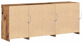 Buffet com Luzes LED Madeira Velha 162x37x67 cm Madeira de Engenharia
