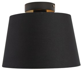 Candeeiro de teto com máscara de algodão preto com ouro 25 cm - Combi preto Clássico / Antigo