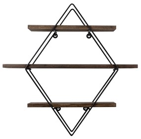 Prateleira de Parede Erysimum – Preto Nogueira – 60x40x15 cm | Tribo H