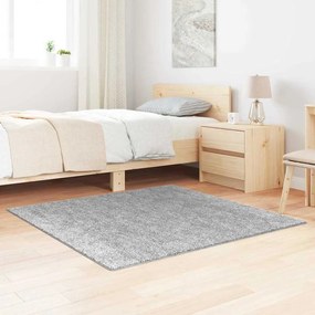 Tapete Shaggy com Base de Látex Cinza 120x120 cm