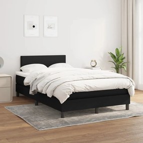 vidaXL Cama com molas/colchão 120x200 cm tecido preto
