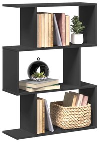 vidaXL Estante divisória 3 níveis 70x24x97 cm derivados madeira preto
