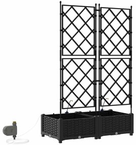 Jardineiras de Jardim 1 pc Preto 80 x 40 x 126 cm Plástico
