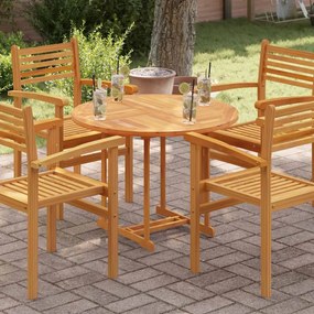 vidaXL Tampo de mesa redondo 2,5 cm 90 cm madeira de teca maciça