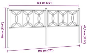 Cabeceira de cama 193 cm metal branco