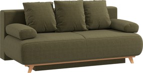 HOMCOM Sofá-cama com encosto ajustável, função cama, espaço de armazenamento escondido e revestimento cotelê, Verde escuro | Aosom Portugal