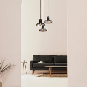 Chandelier Fellini – Preto/Cobre – Diâmetro 40 cm