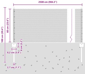 Postes de Cerca vidaXL 11 pcs Canal U Cinza 60 cm Aço