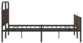 Estrutura cama sem colchão 150x200cm metal carvalho castanho