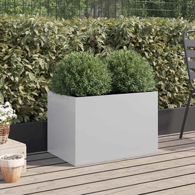 Vaso/floreira 62x40x39 cm aço galvanizado prateado