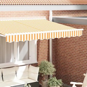 vidaXL Valência de Toldos Amarelo e branco 2,3 x 0,2 m lona