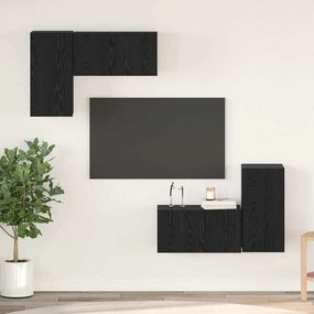 vidaXL Conjunto de Cabine de TV 4 pcs Carvalho Preto 60 x 30 x 30 cm