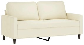 2 pcs conjunto de sofás com almofadões veludo cor creme