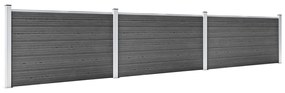 Conjunto de painéis de vedação WPC 526x105 cm preto