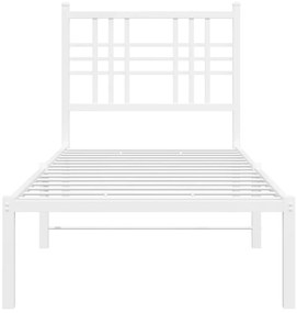 Estrutura de cama sem colchão com cabeceira 75x190 cm branco
