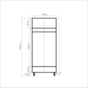 Guarda-roupa Stil – Carvalho Sonoma – 90x192x52 cm