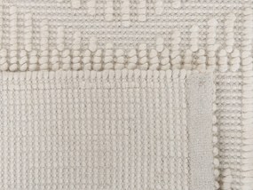Tapete de lã creme claro 140 x 200 cm LAPSEKI Beliani