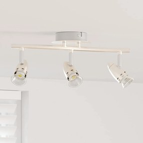 vidaXL Spotlight de Teto 3 Vias Ajustável Níquel Mate GU10