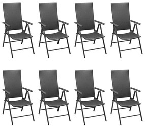 9 pcs conjunto de jantar para jardim preto
