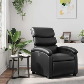 vidaXL Poltrona reclinável couro artificial preto
