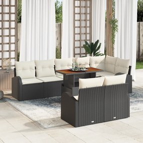 Conjunto de Sofá para Jardim vidaXL de 9 Peças com Almofadas Rattan Po
