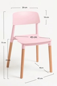 Pack 6 Cadeiras Estin - Rosa