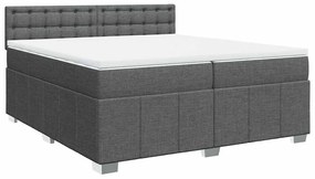 Cama com molas/colchão 200x200 cm tecido cinzento-escuro