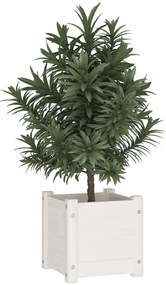 Vasos/floreiras de jardim 2 pcs 31x31x31 cm pinho maciço branco