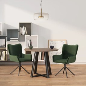 vidaXL Cadeiras de jantar giratorias 2 pcs veludo verde-escuro