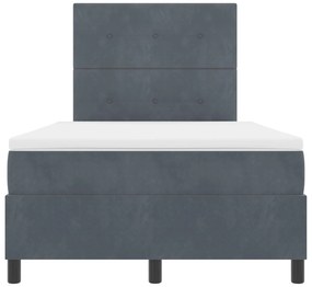 Cama Box com Colchão Cinza Escuro 120x200 cm de Veludo