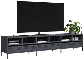 vidaXL Móvel de TV 202x39x43,5 cm aço laminado a frio antracite
