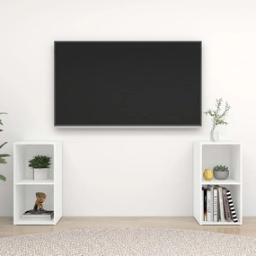 Móveis de TV 2 pcs 72x35x36,5 cm contraplacado branco