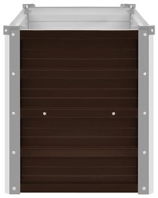 Canteiro elevado de jardim aço galvanizado 100x40x45cm castanho