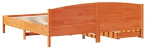 Cama sem colchão 180x200 cm pinho maciço castanho-mel