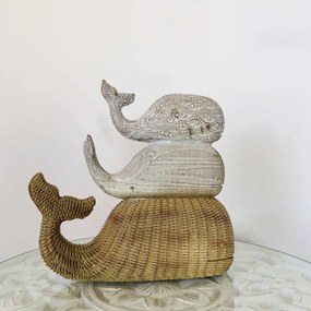 Peça Decorativa c/ Baleias | 29x10x27CM
