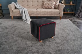 Pouffe Mona – Anthracite &amp; Rosa – 40x40x40 cm