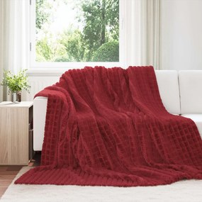 vidaXL Cobertor Vermelho Bordeaux 240 x 220 cm Lã