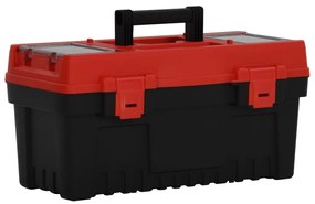 2 pcs conjunto de caixas de ferramentas PP preto/vermelho