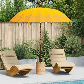 vidaXL Parasol Balinês Amarelo (210-220) x 260 cm