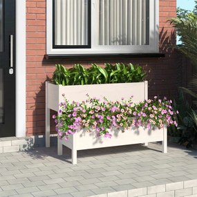 vidaXL Vaso/floreira 110x84x75 cm pinho maciço branco