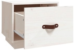 Mesa de cabeceira 40x34x45 cm madeira de pinho maciça branco