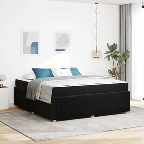 vidaXL Estrutura de cama com colchão Outros Preto 180 x 200 cm Veludo