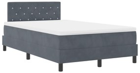 Cama Box com Colchão vidaXL Cinza Escuro 120x200 cm Veludo