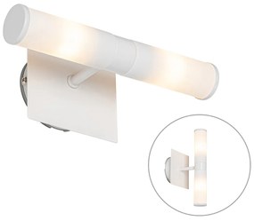 Candeeiro de parede de casa de banho moderno branco IP44 2 luzes - Banheira Moderno