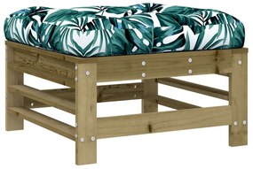 Apoios de pés p/ jardim c/ almofadões 2 pcs pinho impregnado