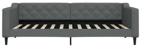 Sofá-cama com colchão 90x200 cm tecido cinzento-escuro
