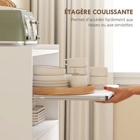 Carrinho de cozinha com rodas 59 x 40 x 92 cm, carrinho para micro-ondas com rodas, armário, gaveta e prateleiras, branco