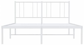 Estrutura de cama com cabeceira 120x190 cm metal branco